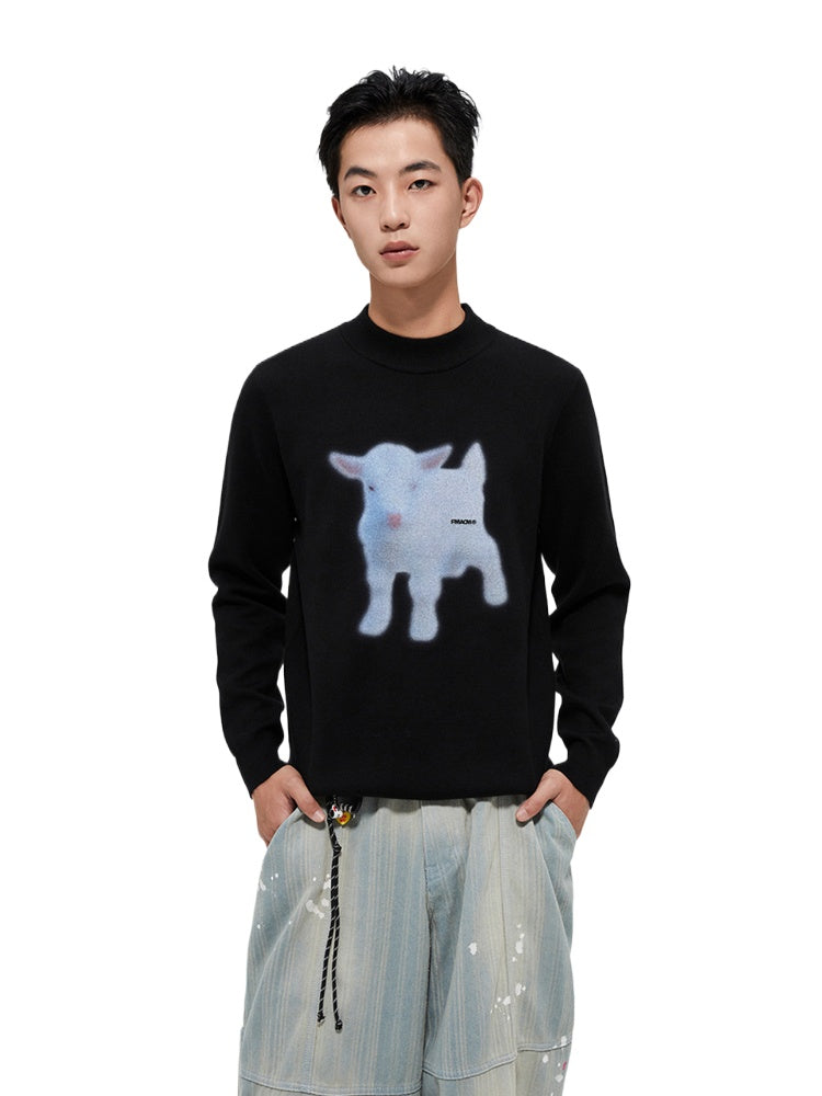 Printed Half-Turtleneck Thermal Base Sweater - CHINASQUAD