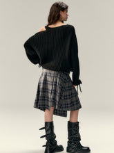 Asymmetrical Plaid Midi Skirt - CHINASQUAD