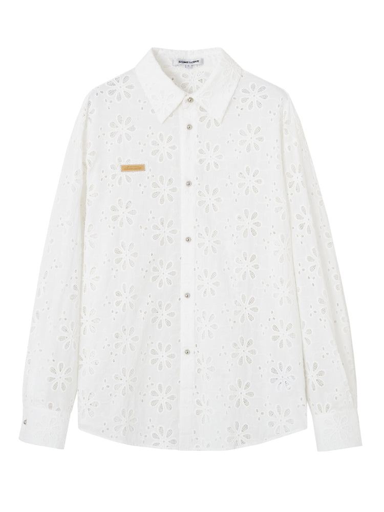 Collar Cut-Out Floral Shirt & Skirt Set - CHINASQUAD