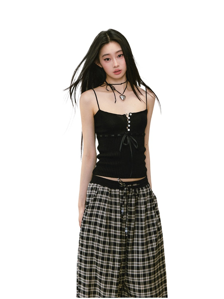 Button Lyocell Knit Tank Top - CHINASQUAD