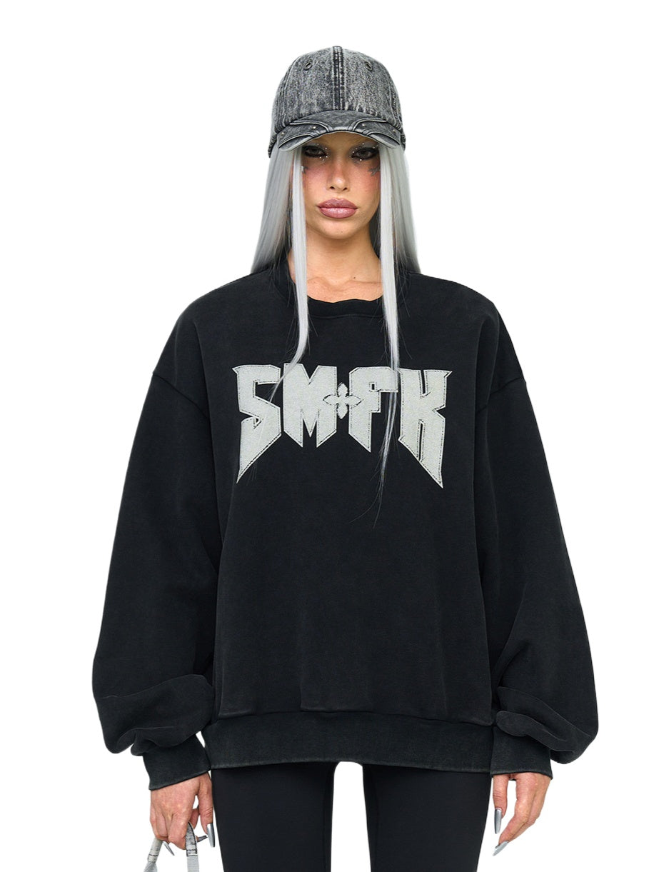 Black & White Rock Oversized Hoodie - CHINASQUAD