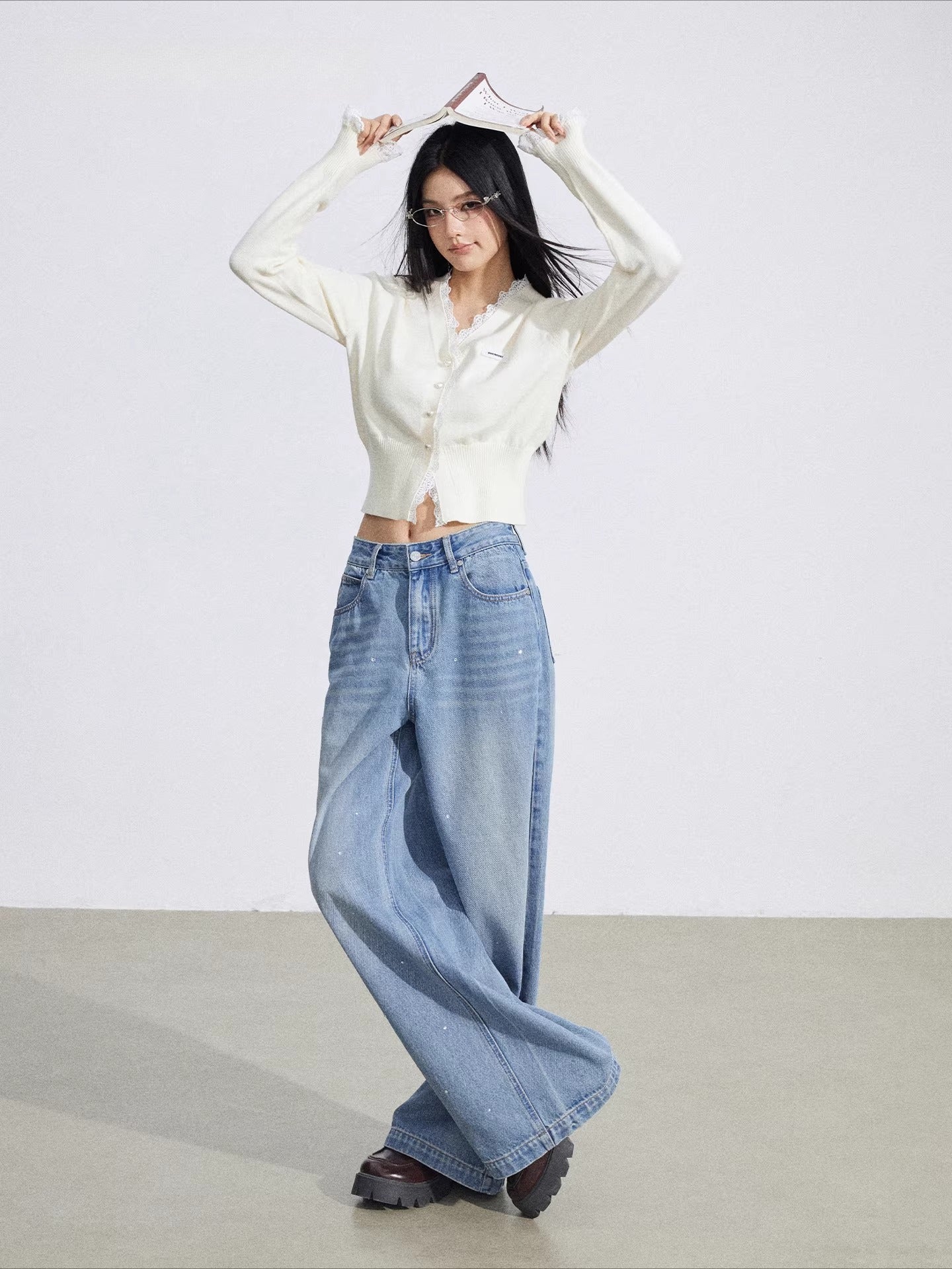 Lace Panel Knit Cardigan