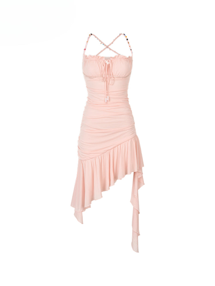 Beaded Mesh Bodycon Dress - CHINASQUAD