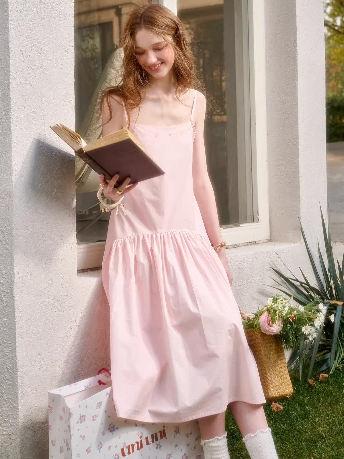 Embroidered Shirt Dress & Slip Dress Set