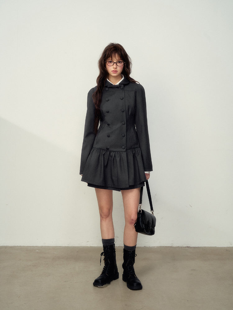 Peter Pan Collar Blazer Dress - CHINASQUAD