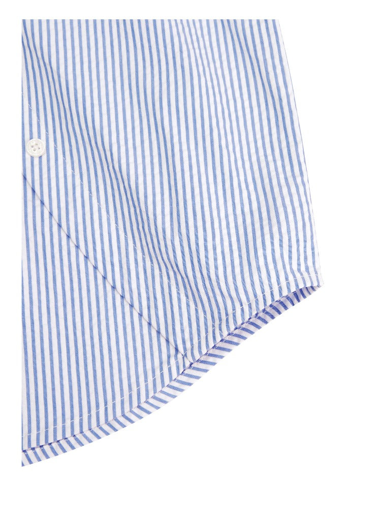 Textured Stripe Double-Placket Shirt - CHINASQUAD