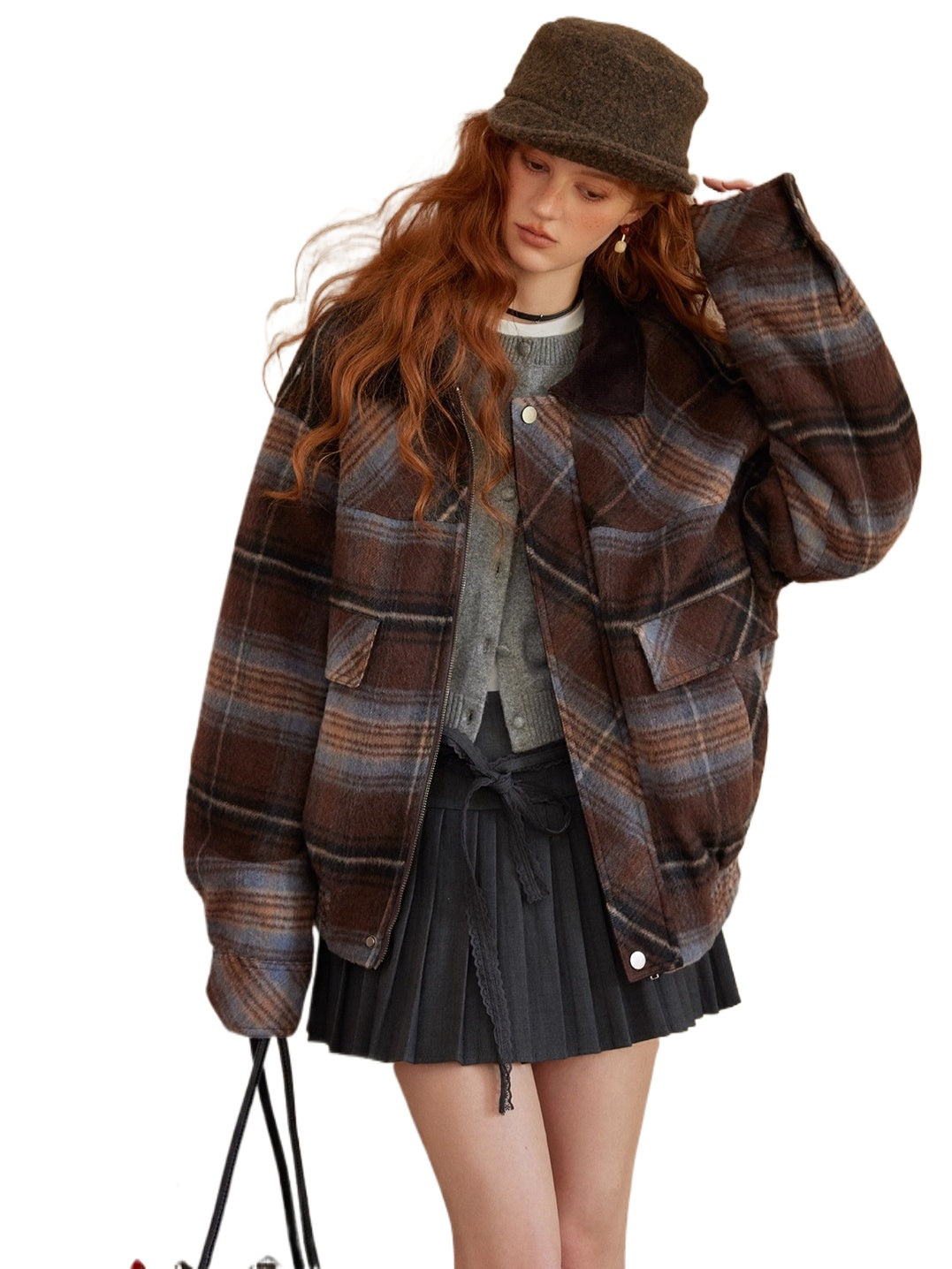 Maillard Vintage Plaid Wool-Blend Overshirt Jacket