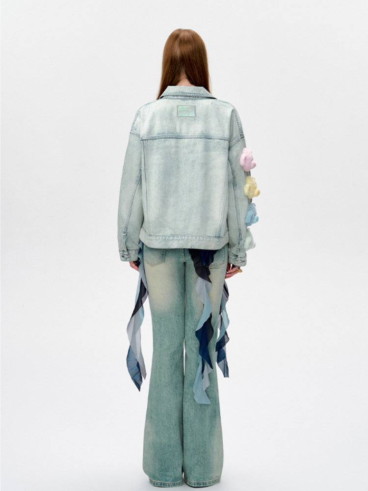 Colorful Bear Denim Jacket - CHINASQUAD