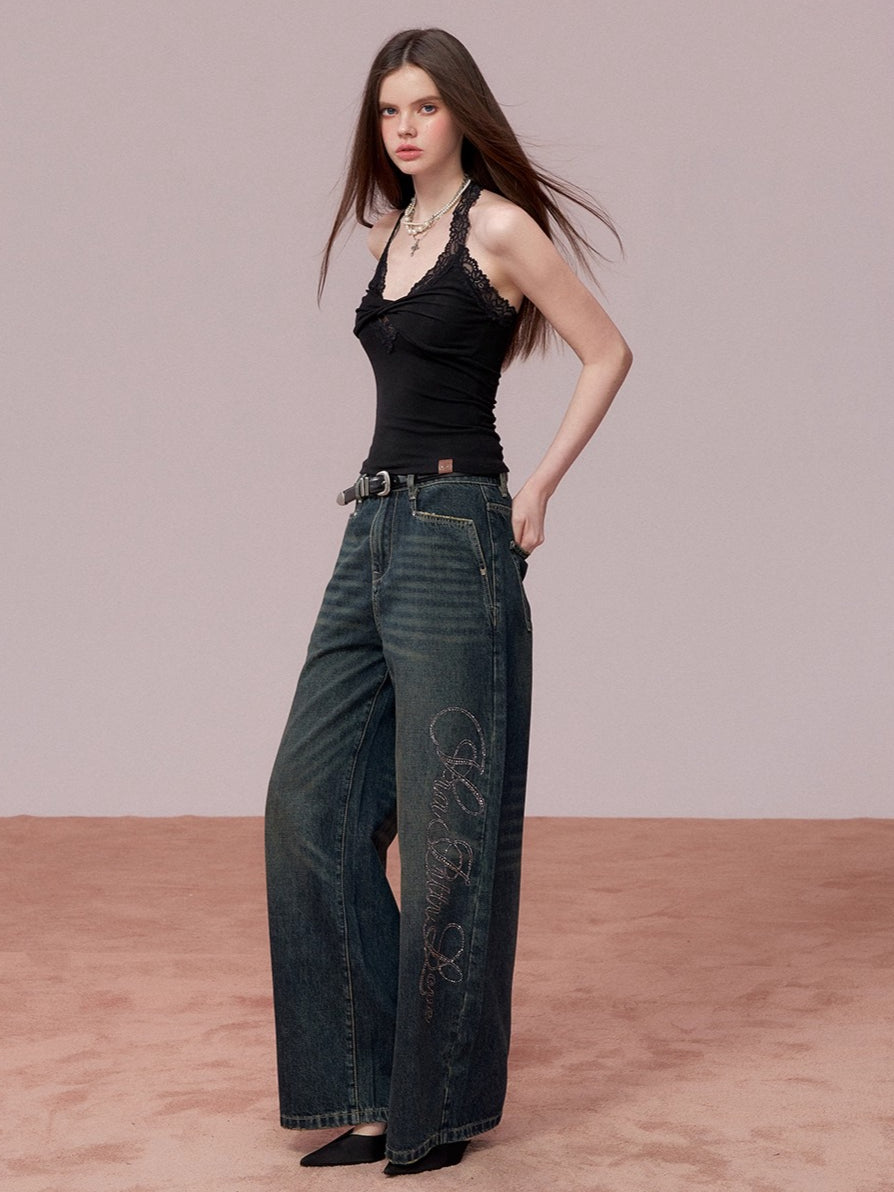 Lace-Panel Halter Layering Camisole