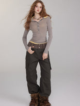 Brown & Black Mock Two-Piece V-Neck Sweater - CHINASQUAD