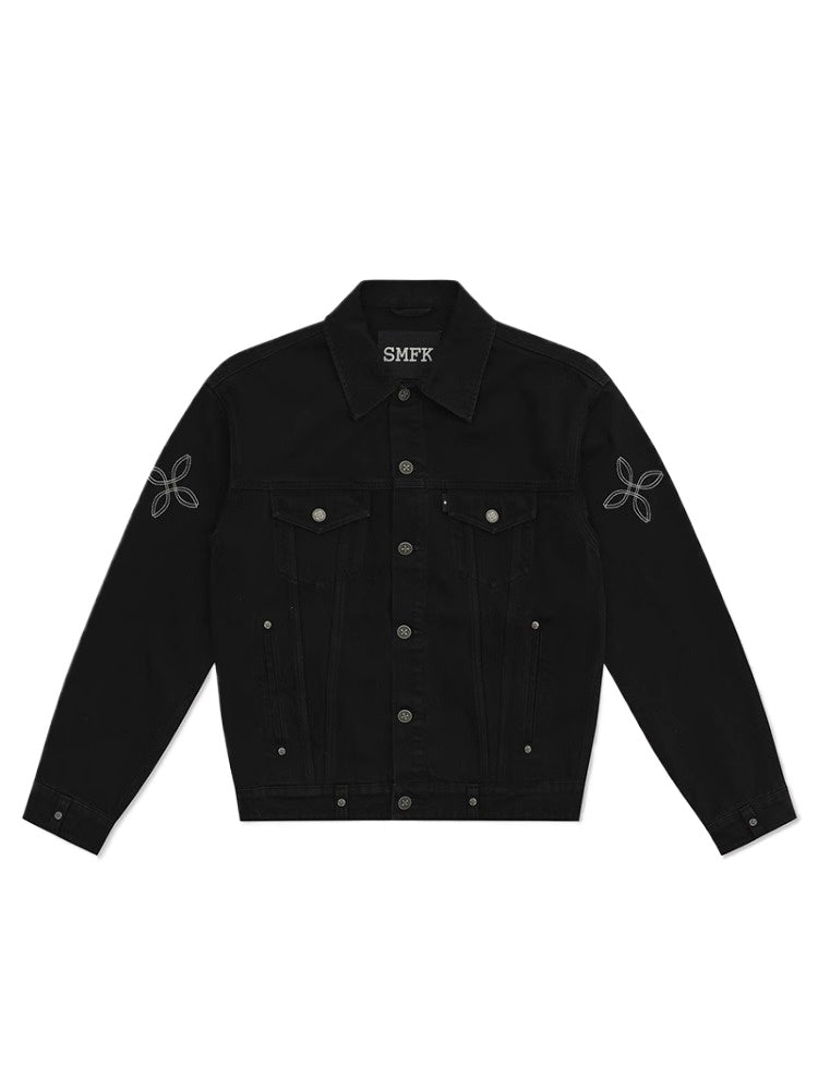 Vintage Black Washed Denim Jacket - CHINASQUAD