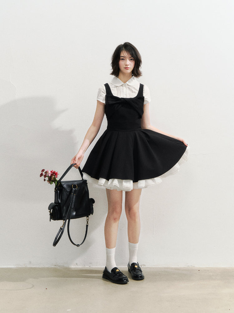Black Retro Tiered Skirt - CHINASQUAD