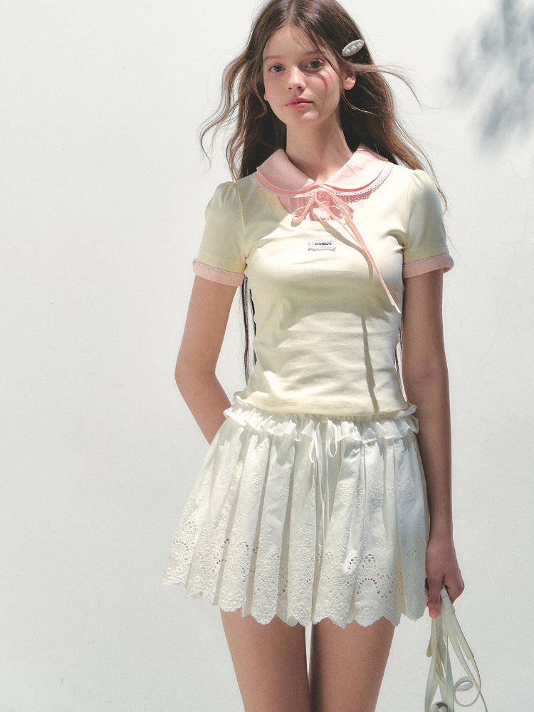 Collar Knitted Short-sleeve T-shirt - CHINASQUAD