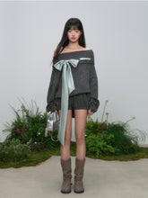 One-Shoulder Bow Tie Knitted Top - CHINASQUAD