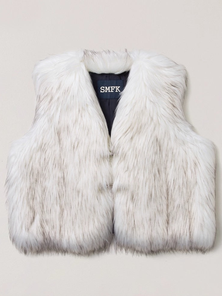 Cross Relic Oversized Faux Fur Vest