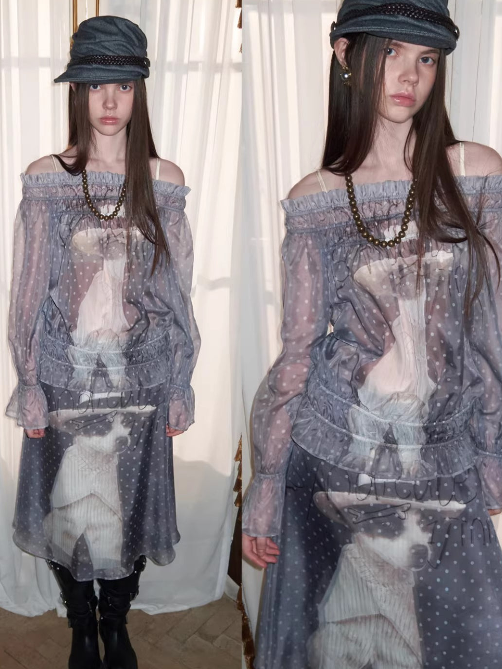 Court-Style Pleated Soft Baker Boy Cap