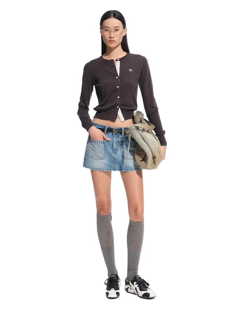 "Caracal Series" Washed Mini Skirt - CHINASQUAD