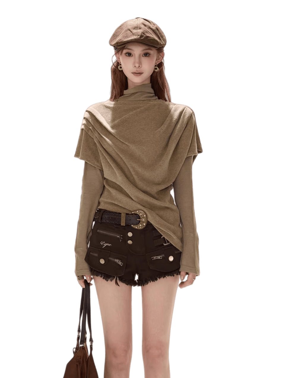 Relaxed Draped Batwing Knit Pullover