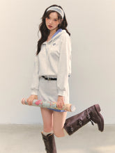 Plaid Splicing Embroidery Hooded Dress - CHINASQUAD