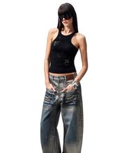 Floral Austrian Rhinestone I-shaped Vest - CHINASQUAD