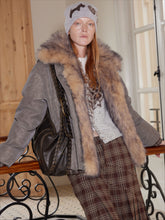 Shearling-Trimmed Suede Patchwork Down - CHINASQUAD