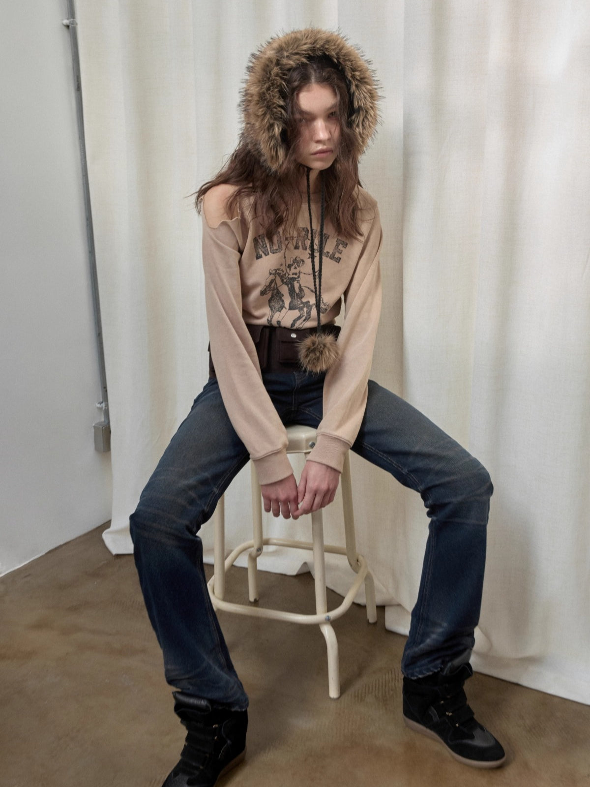 Reversible Faux Fur Pom-Pom Ear Muff Collar - CHINASQUAD