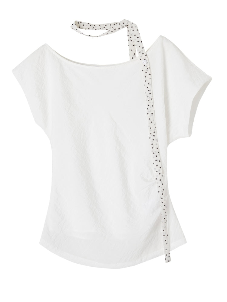 Draped Lazy Asymmetric Shoulder Convertible Top Set - CHINASQUAD