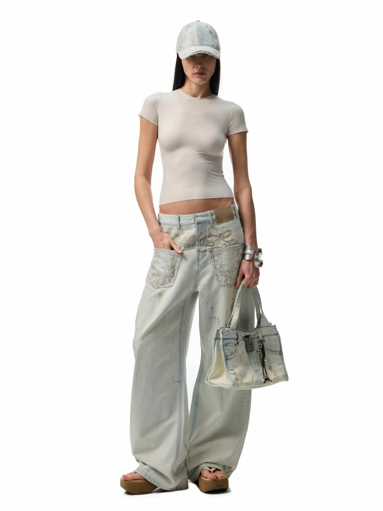 Washed Denim Baseball Cap - CHINASQUAD