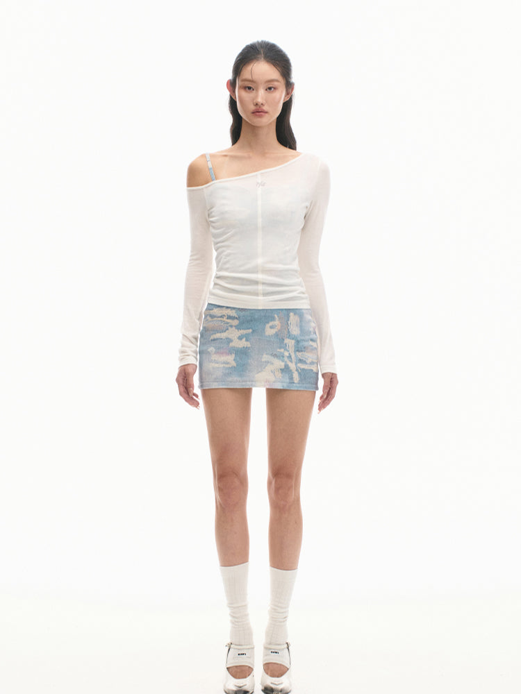 Asymmetric Slim-Fit Lightweight Wool Long-Sleeve T-Shirt - CHINASQUAD