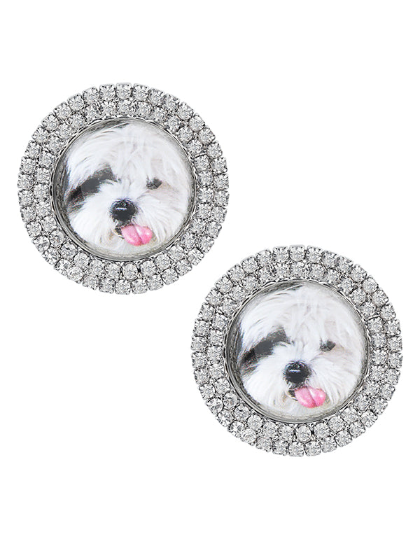 Cat & Dog Gem-Studded Animal Earrings - CHINASQUAD