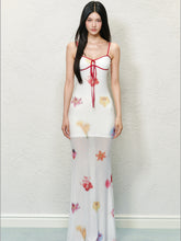 Sheer Colorblock Printed Dress - CHINASQUAD