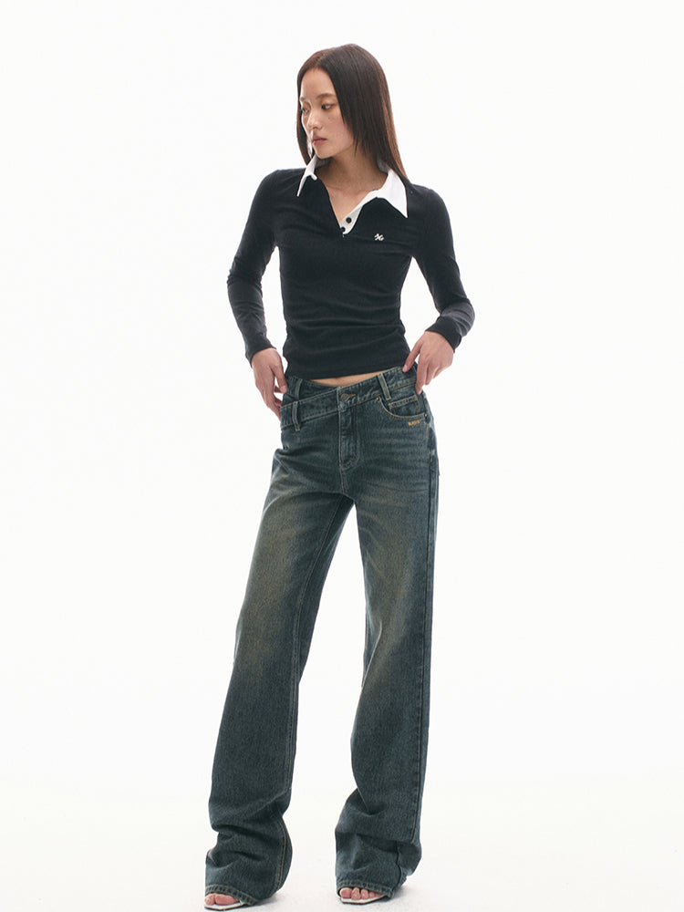 Vintage Slim Fit Black & White Striped T-shirt - CHINASQUAD