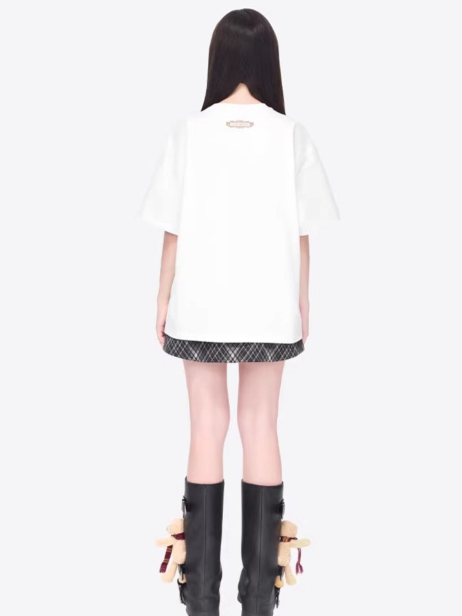 Tarot Bear Graphic Oversized T-Shirt