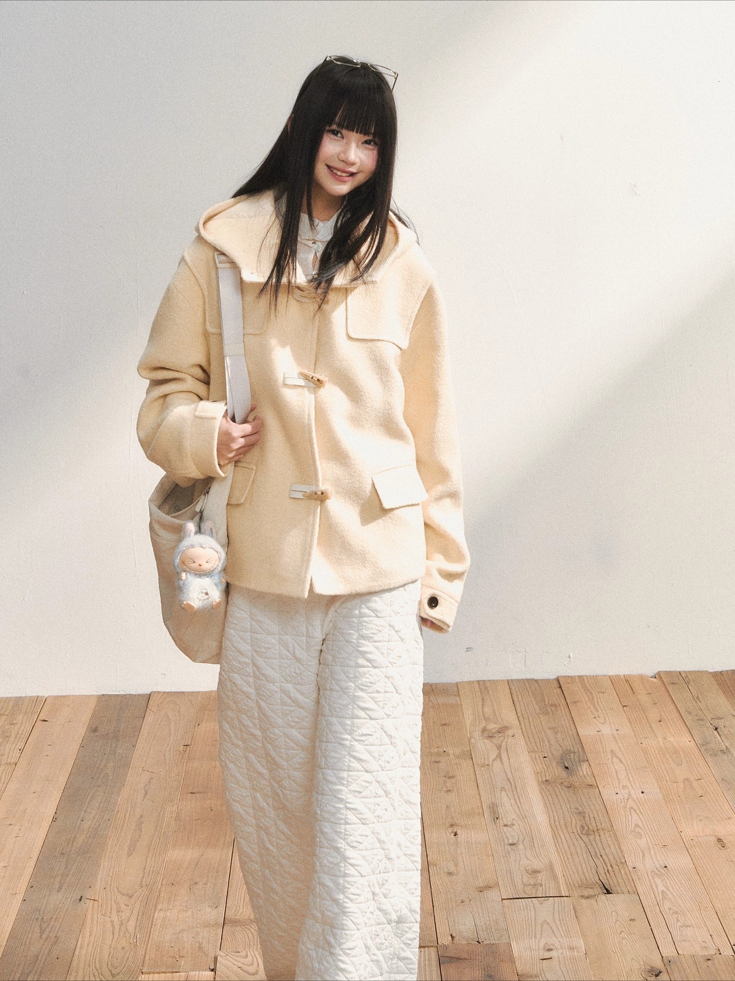 Two-Tone Wool Duffle Jacket
