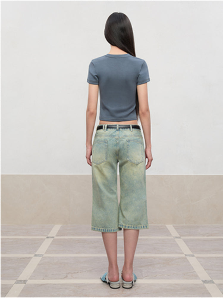 Regular-Shoulder Round Neck Short-Sleeve T-Shirt