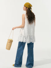 Embroidered High-Waisted Wide-Leg Pants - CHINASQUAD