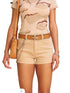 Compass Dancer Denim Flat Shorts Sand - CHINASQUAD