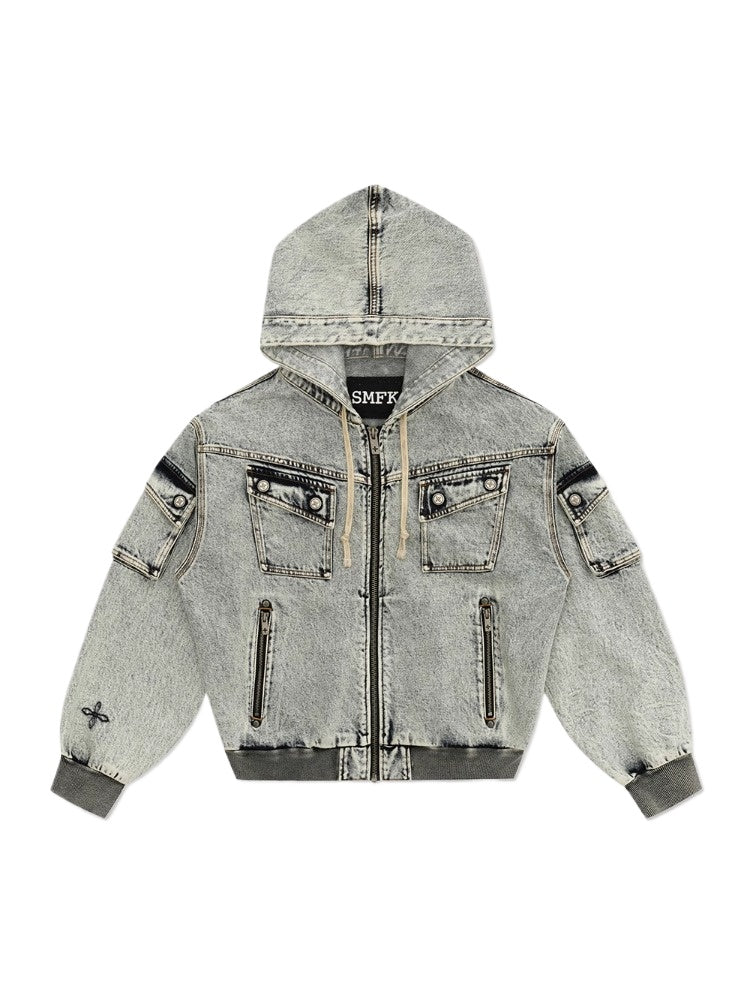 Garden Oversized Denim Hoodie - CHINASQUAD