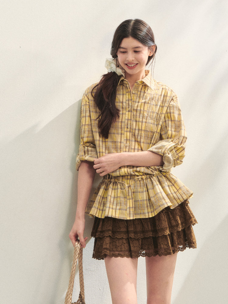 Multi-layer Ruffle Elastic Waist Tiered Skirt - CHINASQUAD