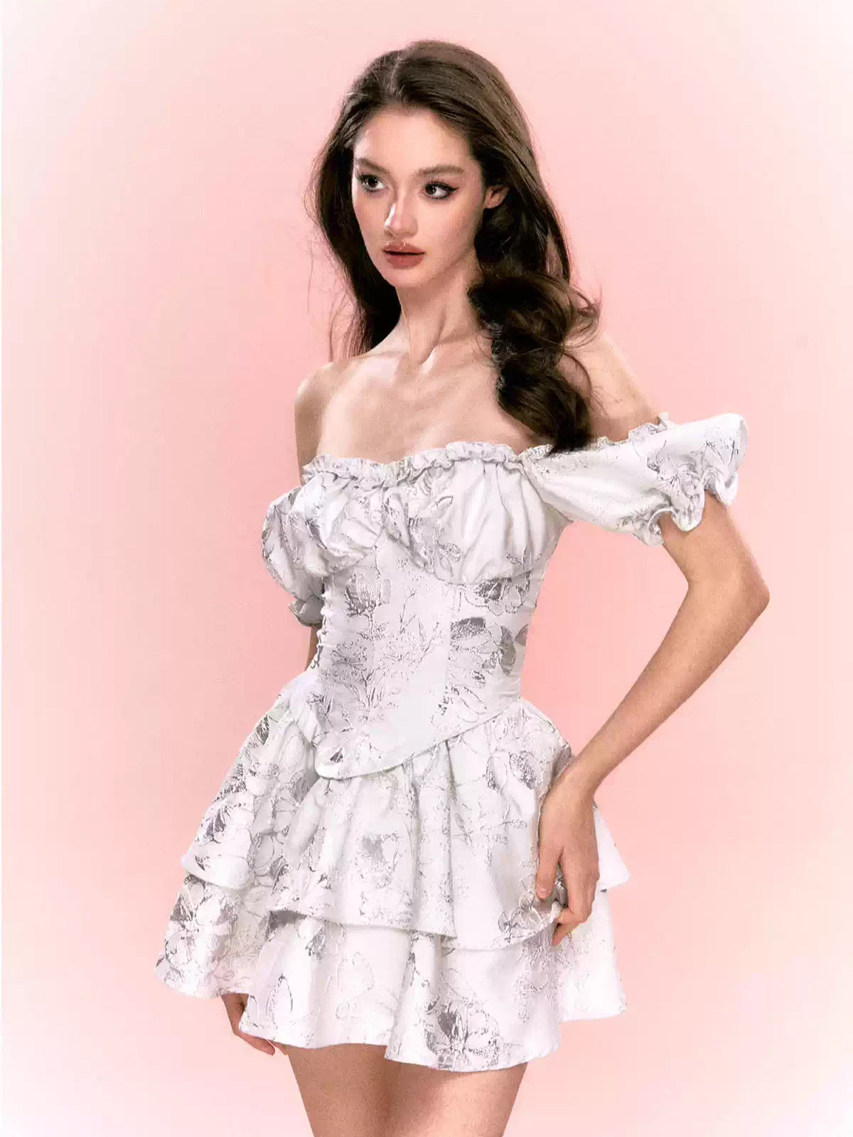 Off-Shoulder Bandeau Fit-and-Flare Dress