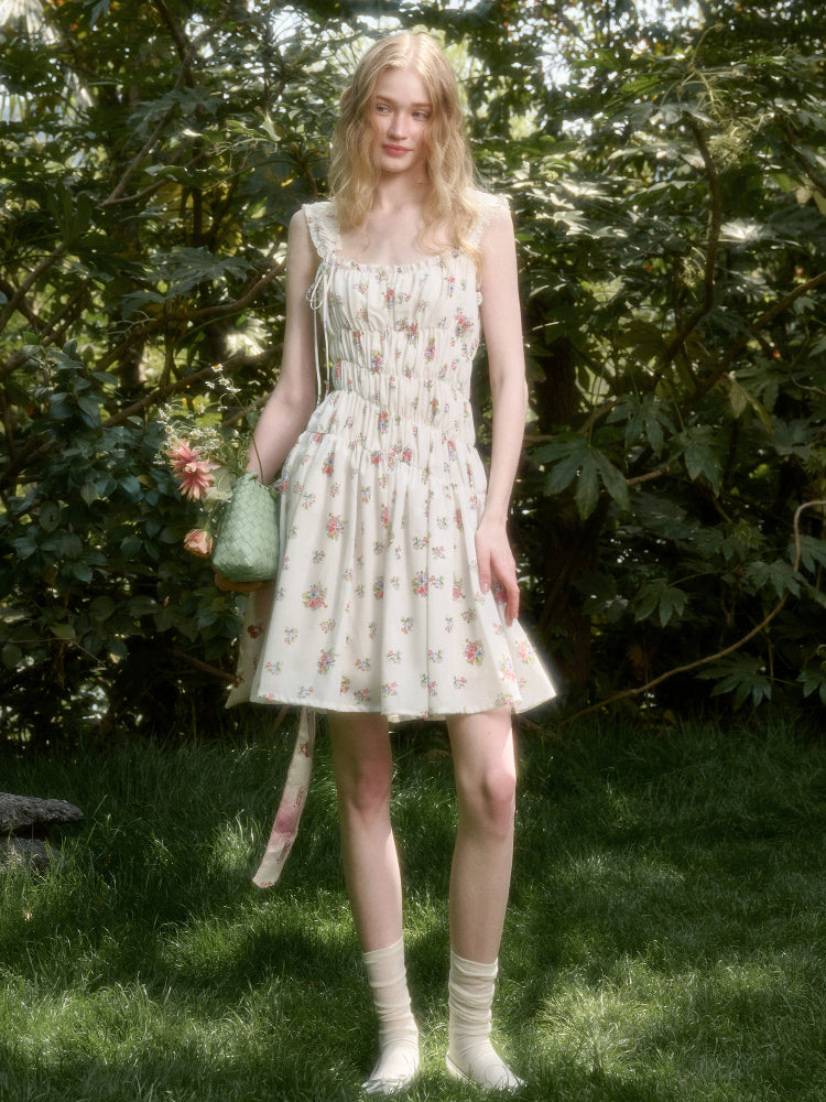 French Relaxed Old Money Floral Dress - CHINASQUAD