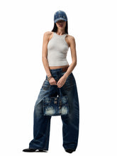 Vintage Wash Detachable Knife Denim Skirt Pants - CHINASQUAD