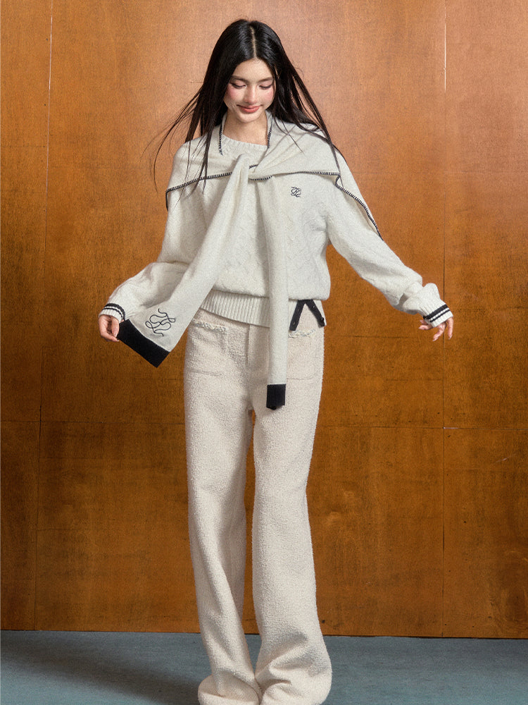 Tweed High-Waist Casual Pants - CHINASQUAD