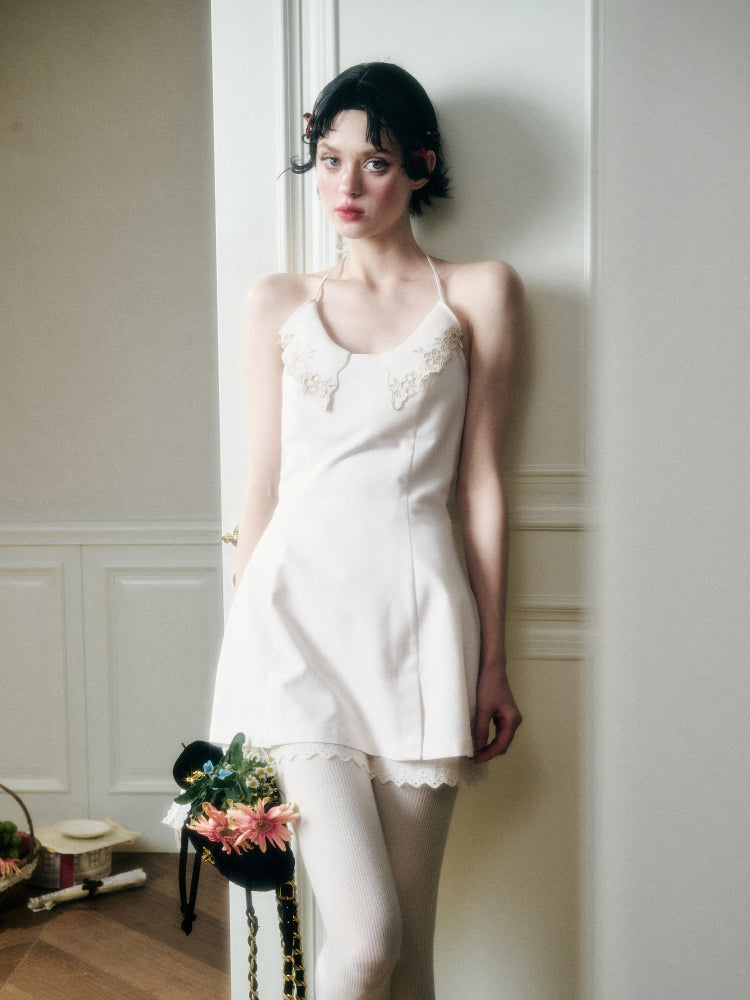 Cloud Neck Embroidered Dress - CHINASQUAD