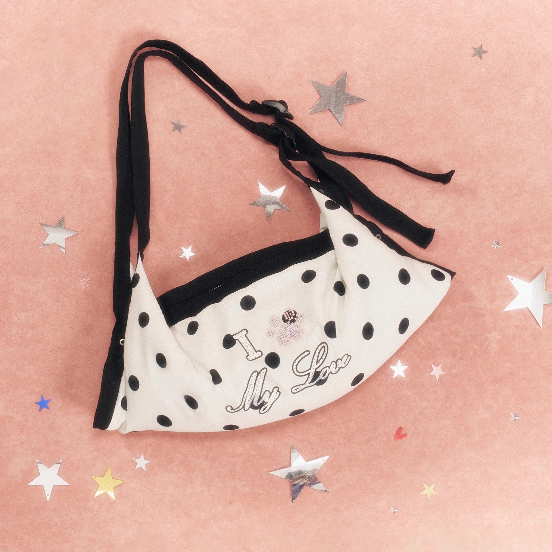 Crystal-Embellished Plaid Pillow Bag