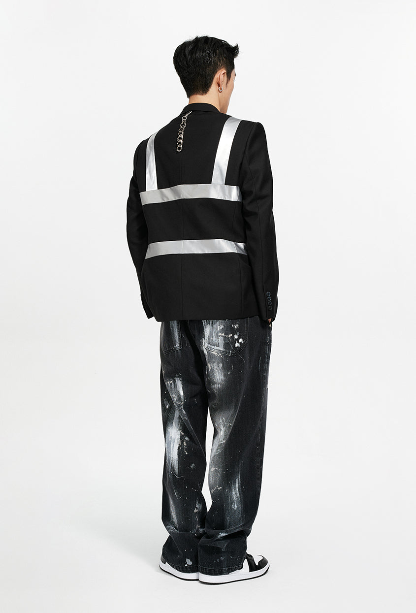 Black & Gray Double-Breasted Suit - CHINASQUAD