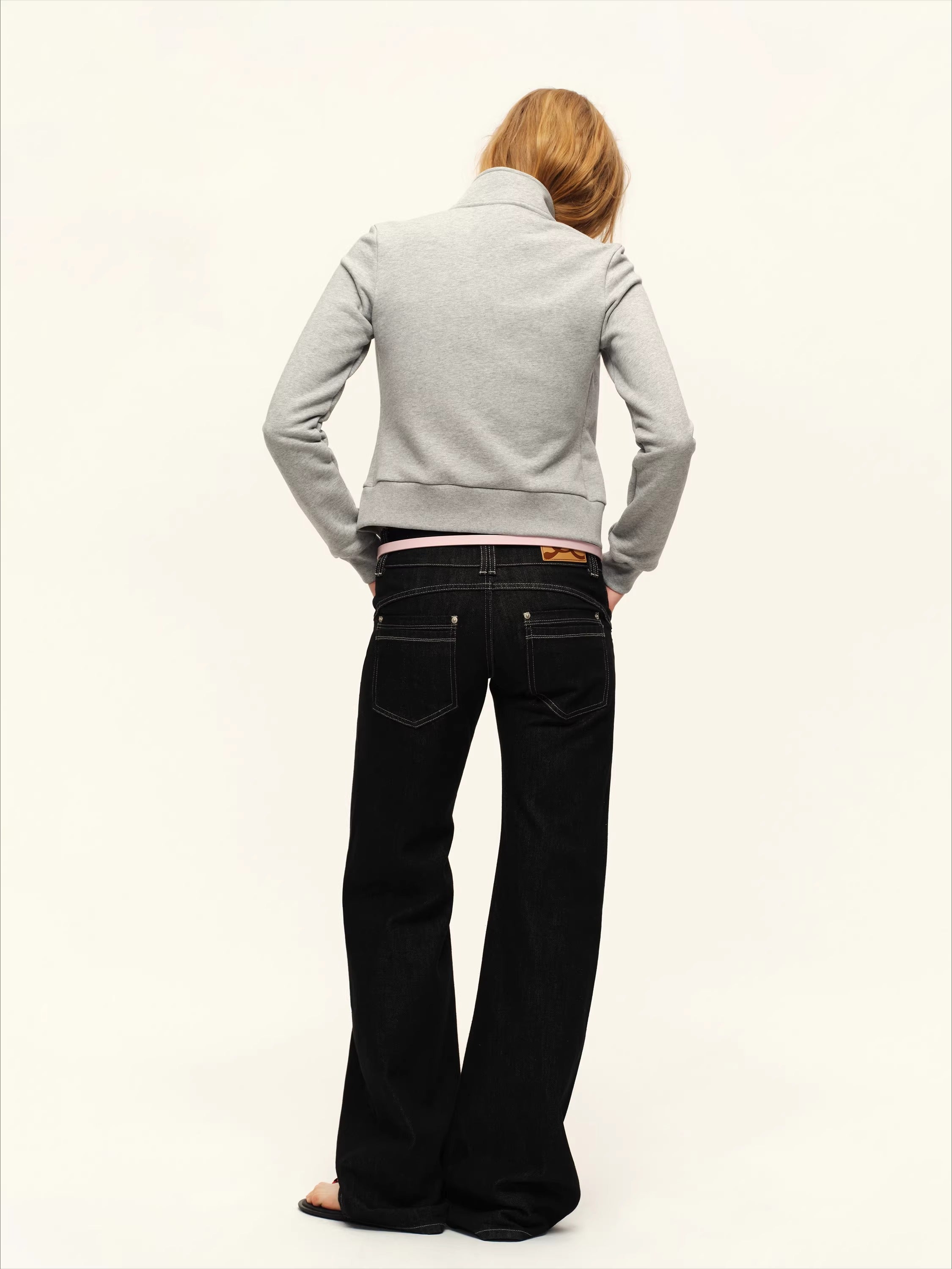 Denim Ultra-Low Rise Straight Jeans