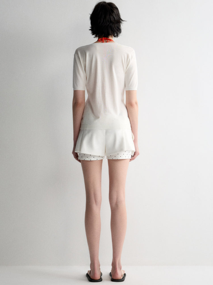 Invisible Zipper V-neck Cardigan T-shirt - CHINASQUAD