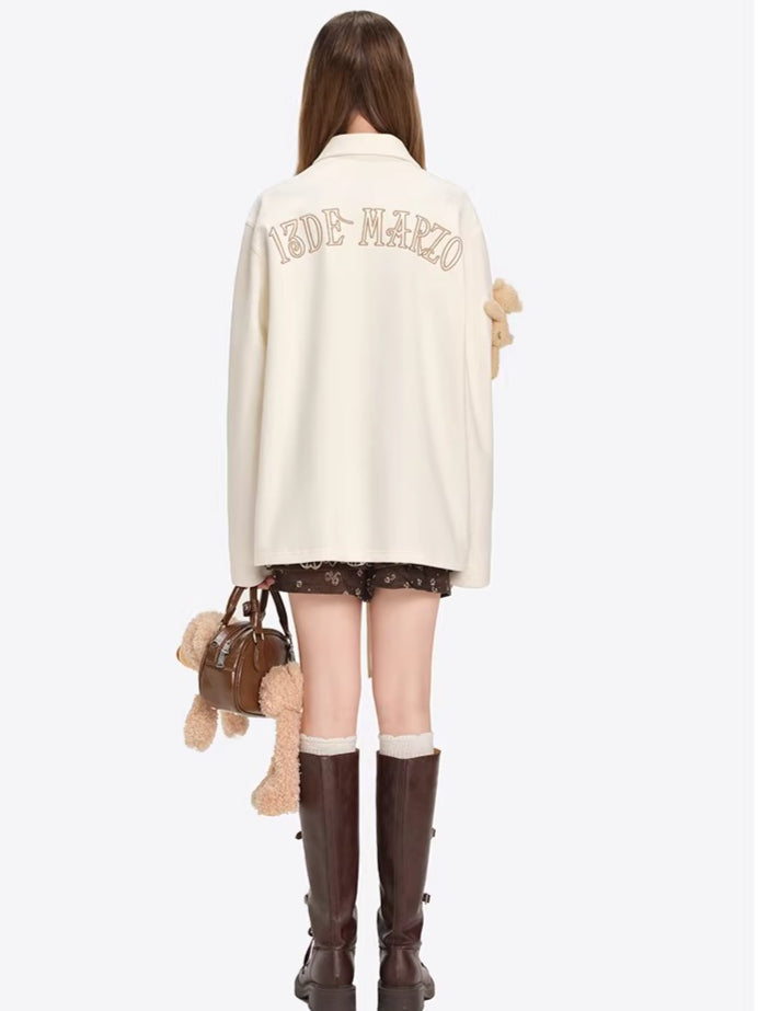 Polo-Collar Long-Sleeve T-Shirt