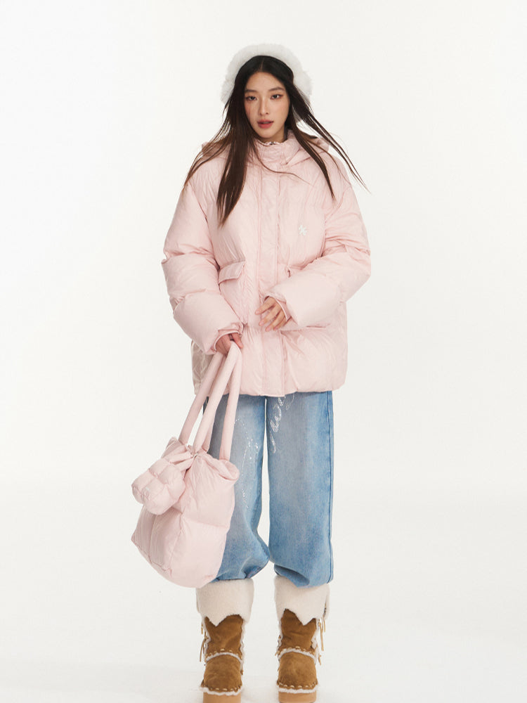 White Duck Down Hooded Jacket - CHINASQUAD